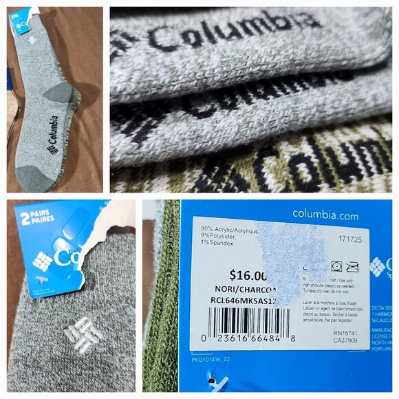 Columbia 2-pair Thermal Socks Shoe size 6-12 +1-pair Chaps Socks Total=3 pairs - Picture 8 of 10